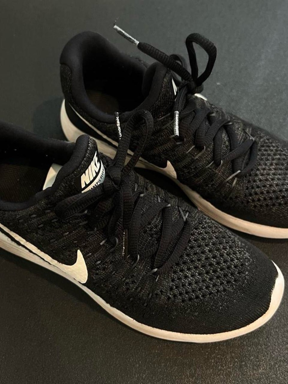 Nike Kids Black & White Knit Training Sneakers